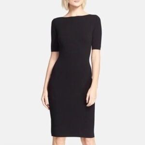 Theory Dress Open Back Narlissa Prosecco Size Large Black Knit Minimalist Sexy